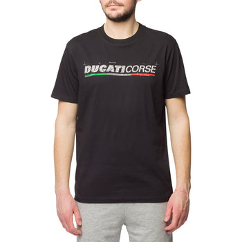 T-shirt nera da uomo con logo Ducati Corse Edo 2, Abbigliamento Sport, SKU a722000287, Immagine 0